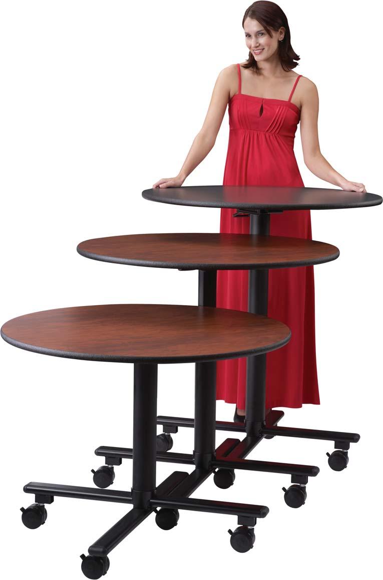 THE ALL-A-ROUND A multiple height table with12 adjustments from to 41"(104cm).