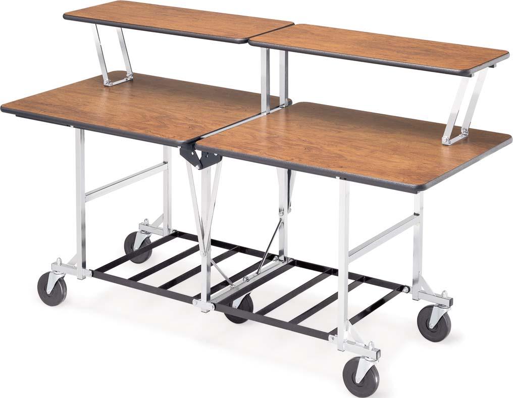 SICO reduces labor costs because there is no need to double-handle everything on the service table. Only one person is needed to roll a table into service.