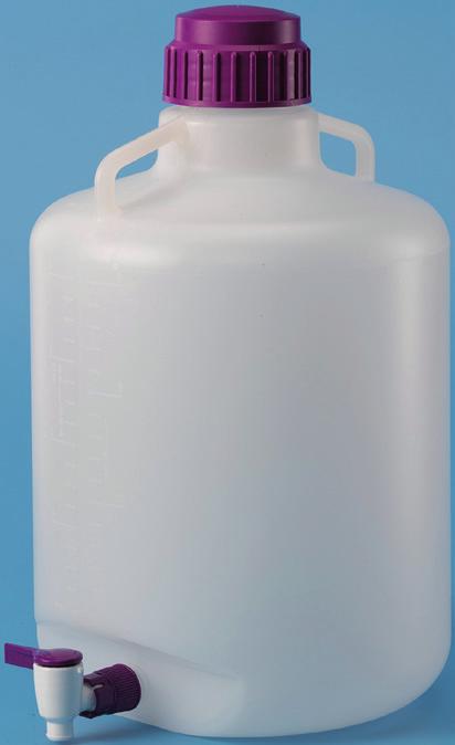 The high-density polyethylene, disposable carboys are ideal for storage and transfer of sterile fluids and pharmaceutical/biotech reagents.