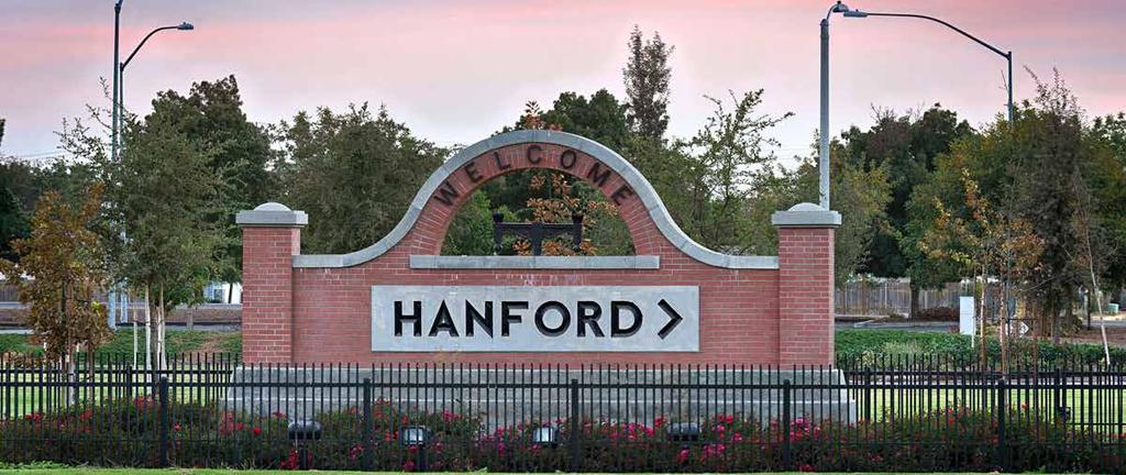 Location Overview Hanford is located 30 miles Southwest of Fresno, and 75 miles Northwest of Bakersfield. Hanford is the county seat for Kings County, and has a population of over 50,000 people.