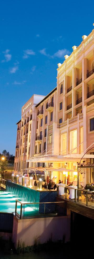 Furthermore it is one of the collection and drop off points on the Gautrain Bus Route The complex has 19 upmarket Conferencing and Banqueting venues as well as restaurants Punchinello s restaurant