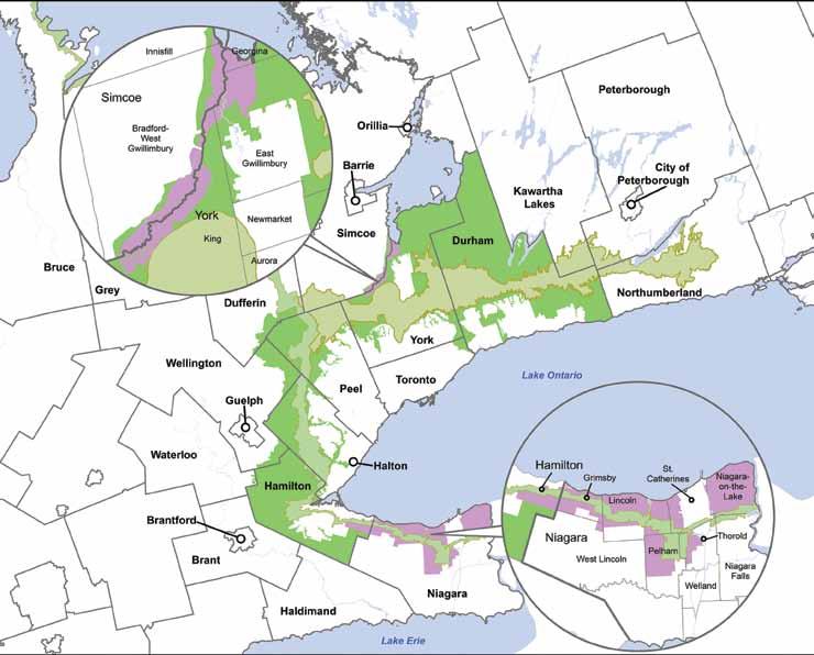 Greenbelt NOTES: 2015, Queen s Printer for Ontario. Information provided by the Ministry of Municipal Affairs and Housing, under licence with the Ministry of Natural Resources and Forestry.