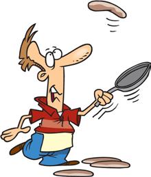 Flapjack Relay Put your pancake cooking and flipping skills to the test! Each patrol will: Be given pancake mix, water, fork, bowl. Mix batter.