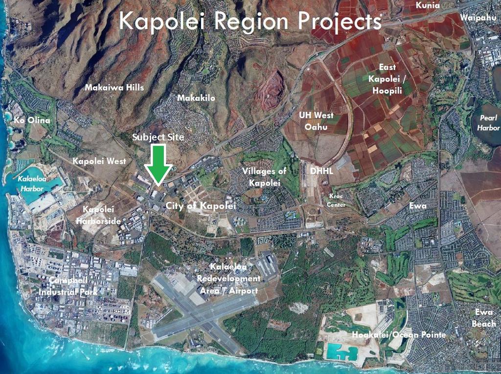 KAPOLEI RESIDENTIAL & COMMERCIAL DEVELOPMENTS Below is an aerial showing the ongoing