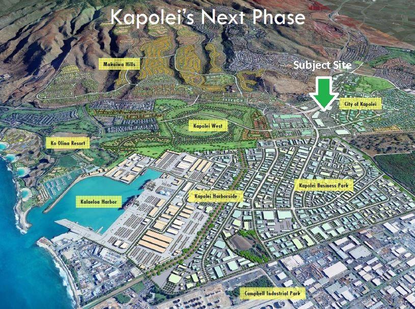 KAPOLEI S NEXT PHASE Below is an aerial showing the planned future