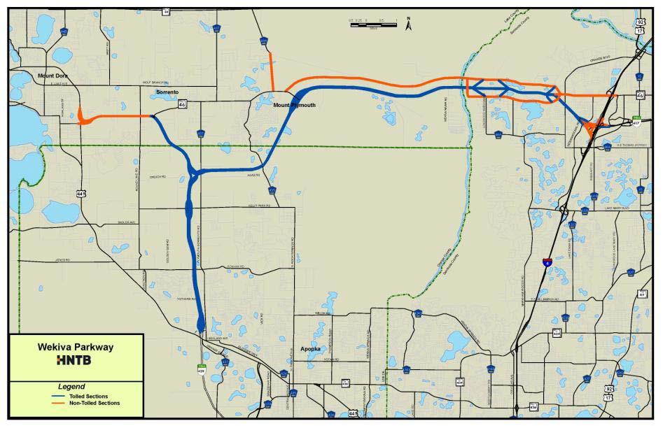 Tolled/Non-Tolled Segments US 441/SR 46 Interchange Redesign CR 46A Realignment Service Road
