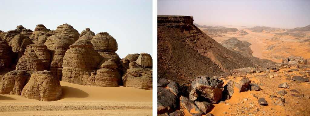 Al-Gilf Al-Kabir Plateau and some of its rock formations.