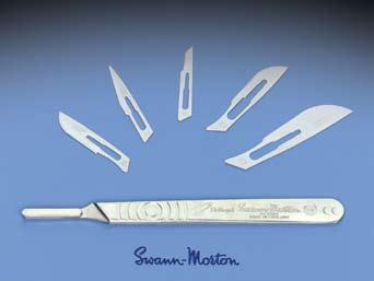 DeRoyal s Blades & Scalpels SWANN-MORTON SCALPEL BLADES AND HANDLES Complete line of carbon steel and stainless surgical blades and quality stainless steel handles Manufactured in