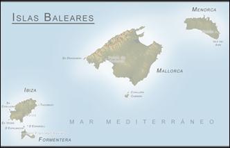 Population and territory The Autonomous Community of the Balearic Islands is located in the Mediterranean Sea along the eastern coast of the Iberian Peninsula.