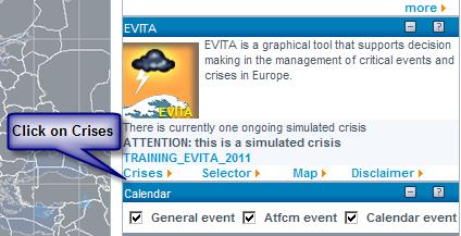 7 Uploading and Displaying Areas In the EVITA portlet, click on F (for Forecasts)