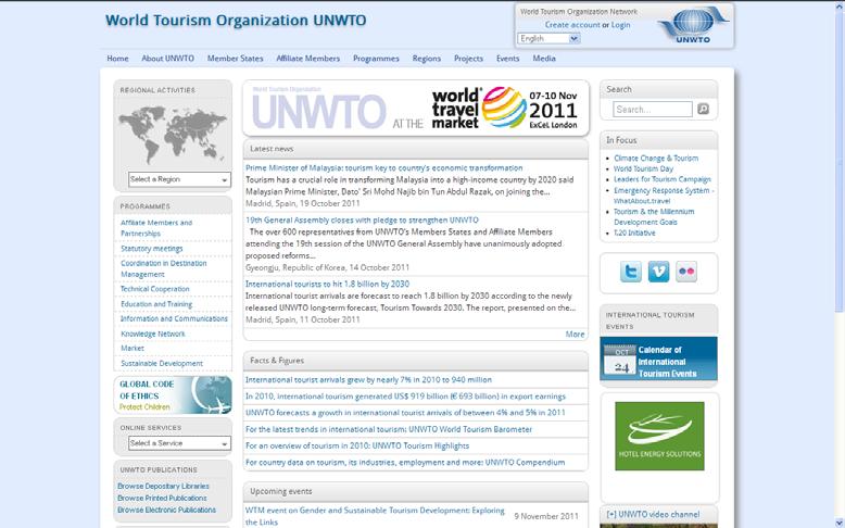 Where to find information prepared by UNWTO? www.unwto.