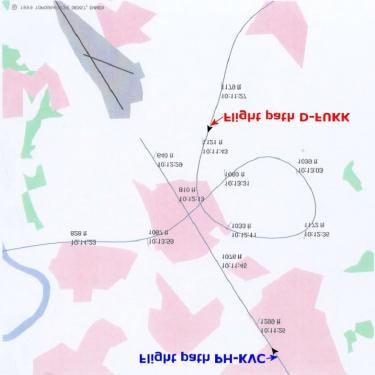 Illustration 1: Flight paths of PH-KVC and D-FUKK (source: FANOMOS EHBK) CONCLUSION The serious incident could happen because D-FUKK was mistakenly considered to be a helicopter.