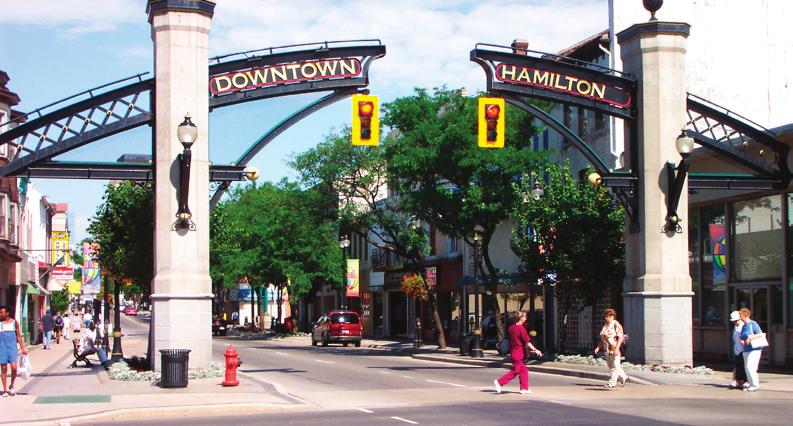 Downtown Hamilton Downtown Hamilton showed steady growth of 7.2% to over 28,000 residents from 1996 to 2001 and exhibits high and balanced densities of 66.6 residents and 66.9 jobs per.
