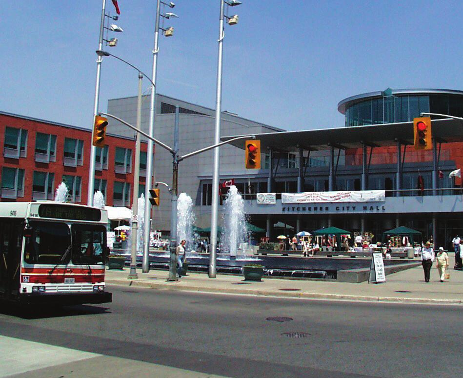 Downtown Kitchener / Uptown Waterloo Downtown Kitchener/ uptown Waterloo grew by 2.4% during the period 1996 through 2001 to 29,800 residents. The King St. priority corridor exhibits densities of 25.