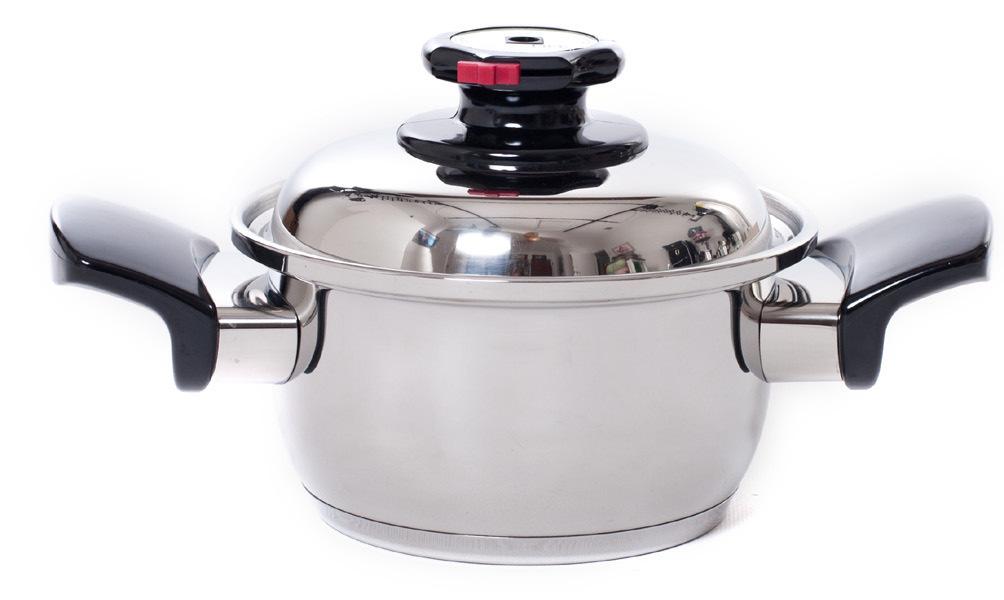 PL Line Waterless Cookware ENERGY EFFICIENT T304 STAINLESS STEEL LIFETIME GUARANTEED NUTRITIONAL FOOD PREPARATION Multi-layers of heat conducting metals spread heat quickly and evenly eliminating the