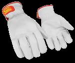 with high quality grain goatskin leather for true feel and extreme dexterity Additional palm layer enhances cut resistance Reinforced seams on the index finger and base of