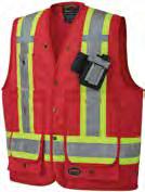 pockets 2 radiophone clip straps D ring access slot Sizes: S-5XL FOR FR SAFETY VESTS, SEE PAGE 30