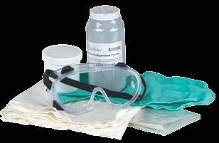 2 Sorbent pads, 15" x 17" 1 Dust mask 1 Pair disposable boots 2 Pairs nitrile gloves, 2XL (11) 1 Dust