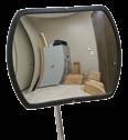 - - a Designed to fit into smaller spaces a Grants the same view as a full sized convex mirror but occupies a smaller area a Ideal for blind spots near machinery and areas where mounting space is