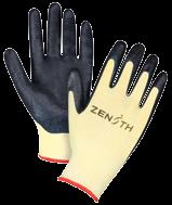 SAP930 11 NITRILE-COATED KEVLAR gloves - cut RESISTANCE level 4 - - - a Stretchable seamless 13-gauge Kevlar liner a Nitrile palm coating a Excellent cut, abrasion and tear resistance a Elastic knit