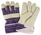 SEA198 Fleece-Lined Grain Pigskin Fitters Cotton Gloves a Smooth top grain construction a Good abrasion resistance a Provides moderate warmth a Superior comfort and breathability Moderate cold a Good