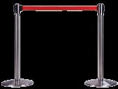 TRAFFIC CONTROL free standing barriers a 4-way connection permits all posts to receive up to three tapes from any direction 2" W TAPE CASSETTES OPTIONS a Slow retracting tape cassette insures tape
