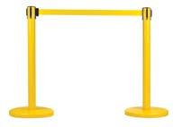 TRAFFIC CONTROL free standing barriers WITH WHEEls - - - Photo consists of 1 x Post w/tape Cassette & 1 x Receiver Post stainless steel barriers Tape Tape Description Colour Length SEI760 Post w/tape