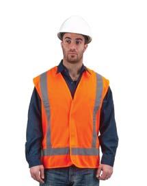TRAFFIC & SAFETY VESTS traffic safety vests - - - a Lightweight and comfortable, fluorescent sports mesh knit fabric a 360 horizontal stripe around torso, two vertical stripes on front and X on back
