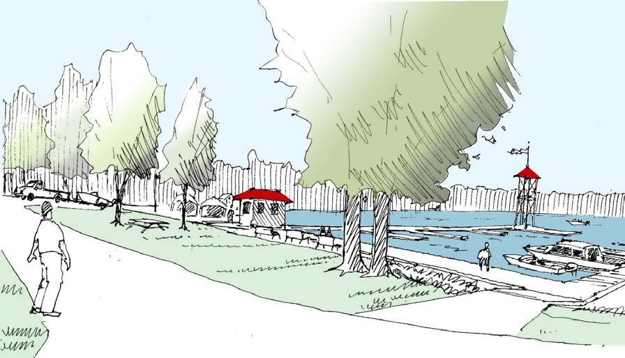 Another desirable waterfront path would connect the elbow of Water Street with the village docks.