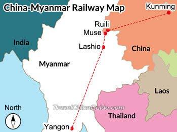 China Myanmar Railway Myanmar - China Railway Project, 1,193 miles (1,920 km) long, will link Kunming, capital city of China's Yunnan Province with Yangon, Myanmar's largest city.