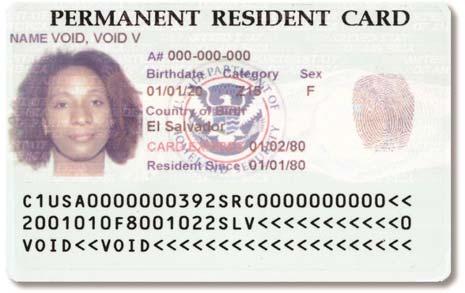 Each card is personalized with an etching showing the bearer s photo, name, fingerprint, date of birth, alien