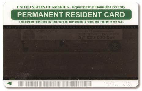Also in circulation are older Resident Alien cards, issued by the U.S.