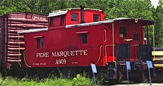 The Caboose Page. Right: Pere Marquette A909 was built by the Magor Car Co, in 1937 as part of an order of 25 car, It was retired in 1983 after use by successors C&O and Chessie System railroads.