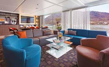 The Panorama Lounge & Bar is situated on the Diamond Deck and is a convivial social space with large floor-to-ceiling panoramic windows which create a bright and airy ambience.
