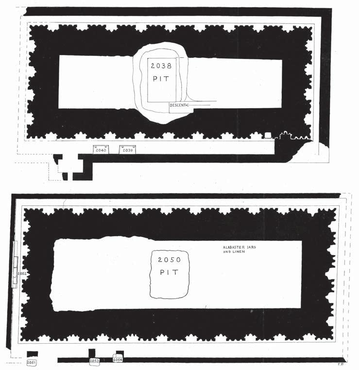 Wolfram Grajetzki Fig. 6 Plan of mastaba 2038 (top) and 2050 (Petrie 1914: pl. XVIII). several models small of granaries (Petrie 1914: 4, pl. XV).