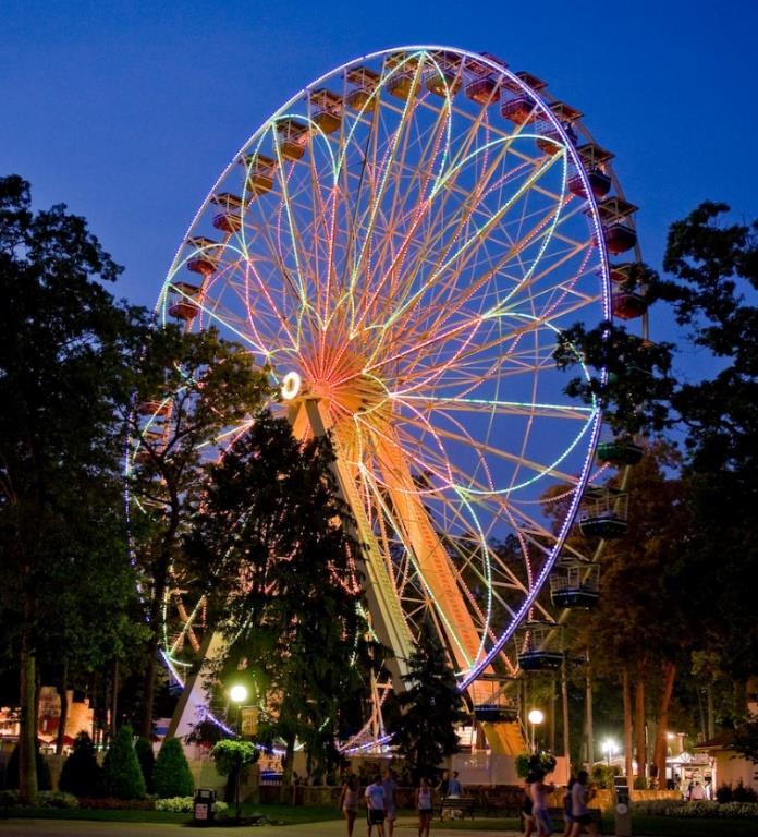 If your energy use goes down by half, then the energy cost is half. The incandescent lights had cost Six Flags approximately $160 per day in electricity to light up the Big Wheel.