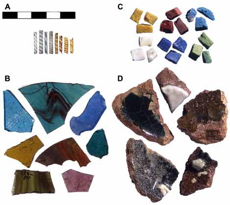 Fig. 9. Glass items and working waste from San Vincenzo al Volturno (after: Schibille & Freestone 2013: 3, fig. 1). the time.