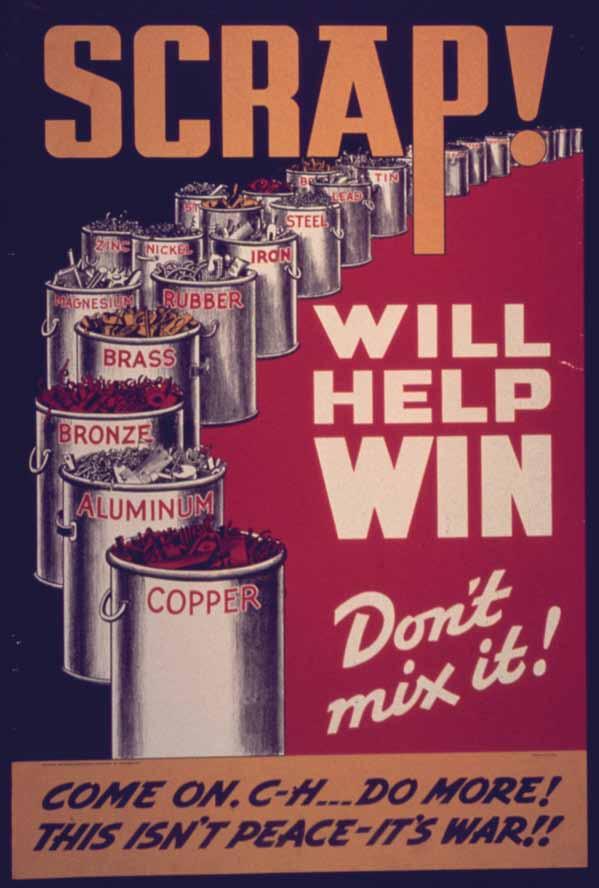 Sl. 1: Reklamni pano kampanje propagiranja prakse recikliranja za široke mase korištene tijekom Drugoga svjetskog rata (izvor: https://commons.wikimedia.