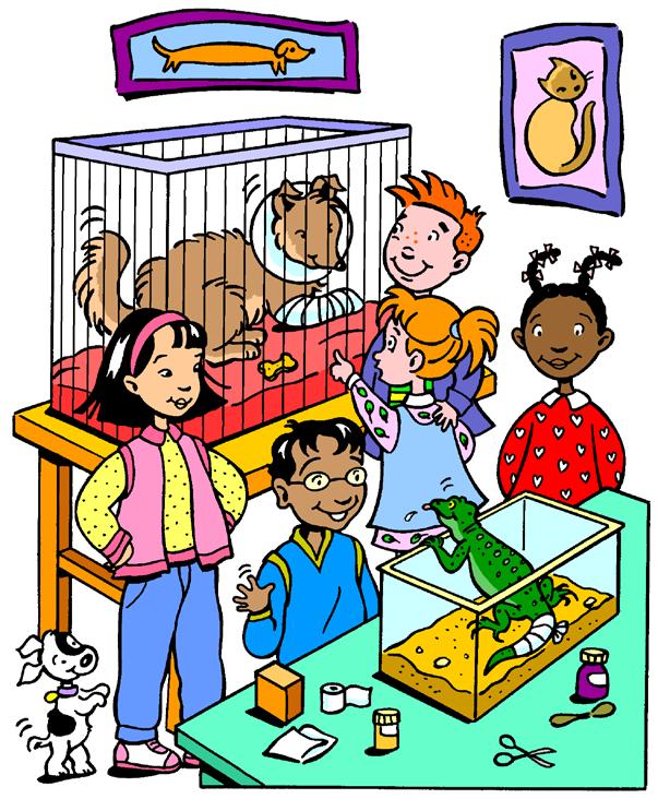 Sometimes, the children were allowed to visit the sick animals. Kim, Sam, and Lucy were playing cards.