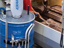 EXAIR s Mini Chip Vac System delivers the same cleaning power for small jobs. It comes complete with a 5 gallon drum and all the tools.