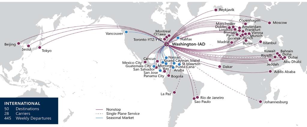 Dulles Continued International Growth in 2014 Beijing Air China Madrid