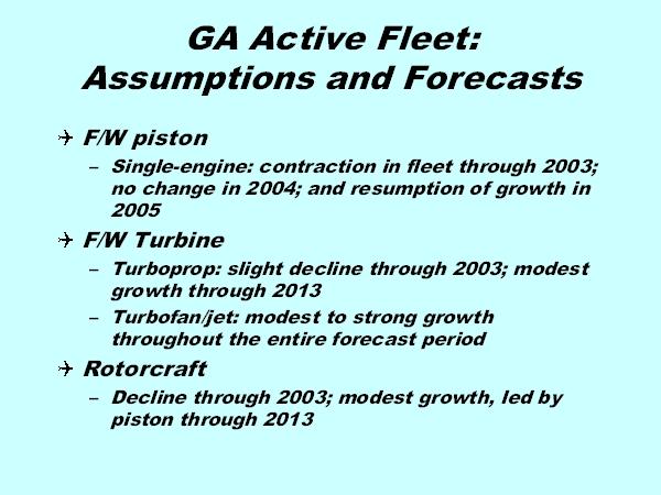 George Stamas, FAA General Aviation Forecast