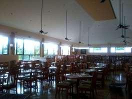 there are 2 tables areas which are raised and located at the ends of the buffet.