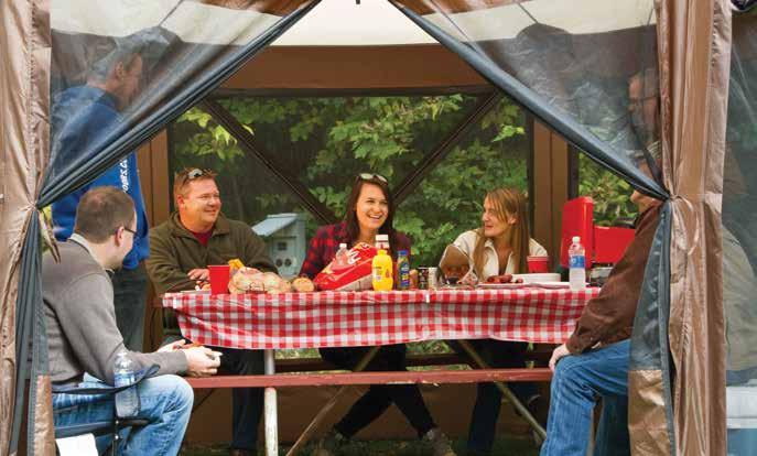Quick-Set screen shelters utilize heavy-duty hubs and poles for durability, and are complete with no-see-um mesh and an extra wide skirt to keep the bugs out!