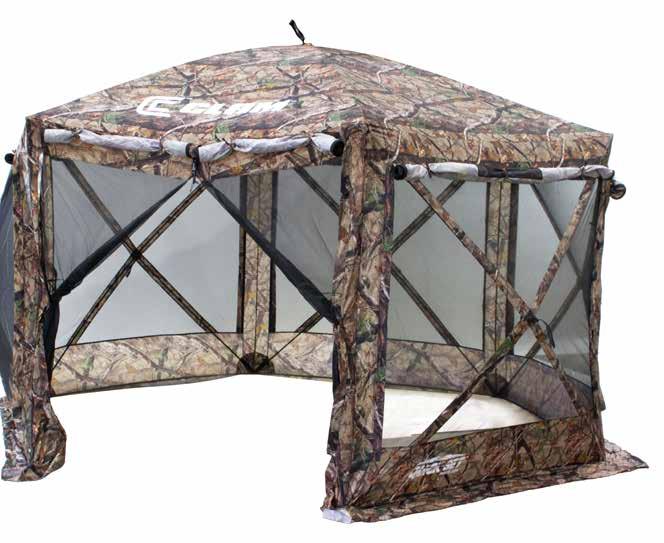 POLAR CUB CART KEEP THE BUGS OUT! The Quick-Set Pavilion is a six sided screen shelter that comes with wind panels or privacy screens already attached.
