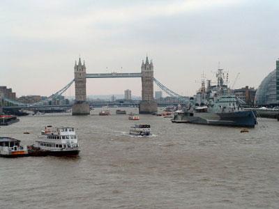 The river Thames and Tower Bridge on a cloudy day You can sail on a