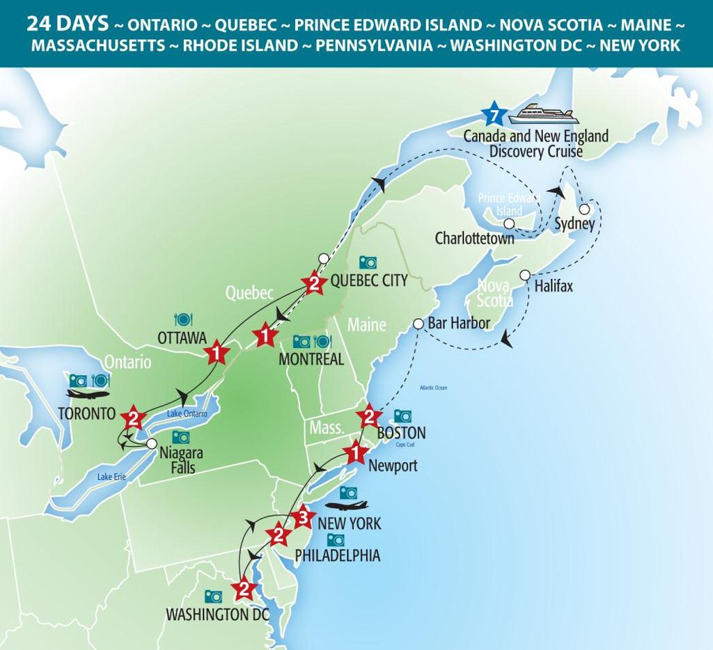 OUR JOURNEY It is with pleasure that I present to you my new tour of the East Coasts of Canada and the USA.