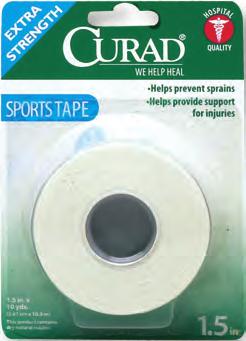 Extra Strength tapes provide support for injuries.