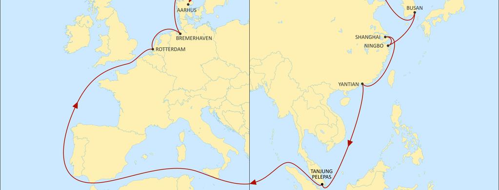 ASIA NORTH EUROPE ALBATROSS WESTBOUND Fast product to Rotterdam and Bremerhaven with great coverage of Korea, China and SEA origins.
