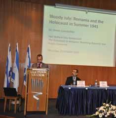 Simon Geissbühler, a Swiss diplomat, independent researcher and author of Bloody July: Romania and the Holocaust in Summer 1941, during a symposium held at Yad Vashem to review recent developments in